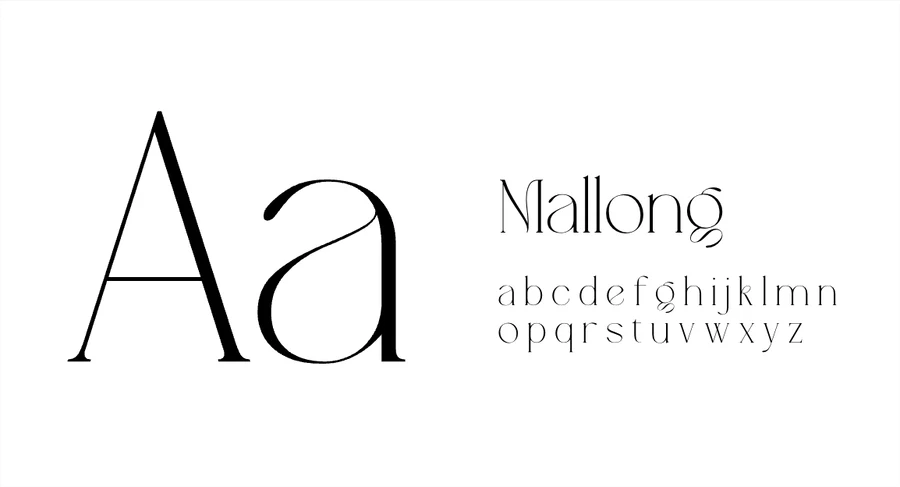 Tipografía Mallong: Aa, a b c d e f g h i j k l m n o p q r s t u v w x y z